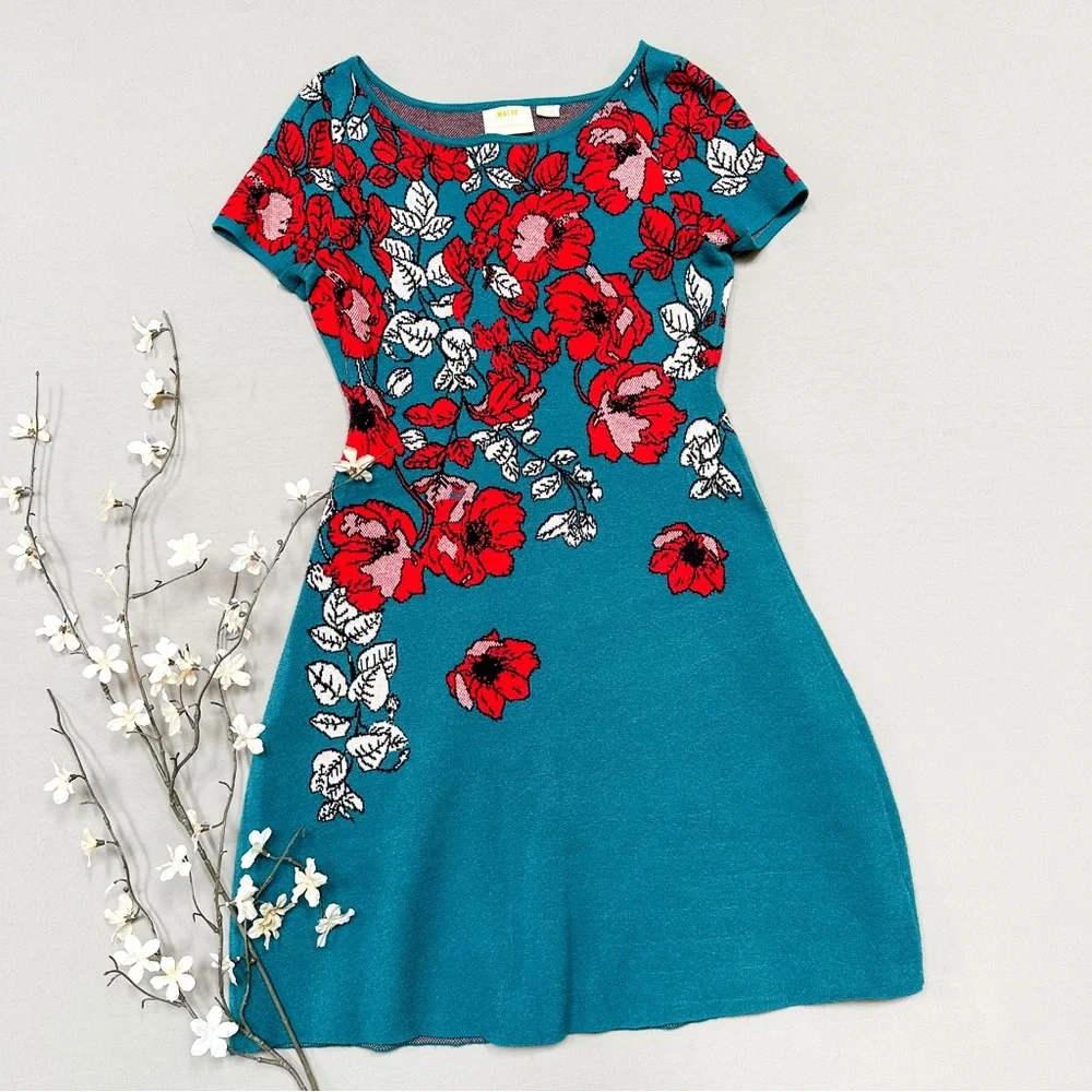 Anthropologie MAEVE Allison rose sweater dress, S. - Picture 4 of 9